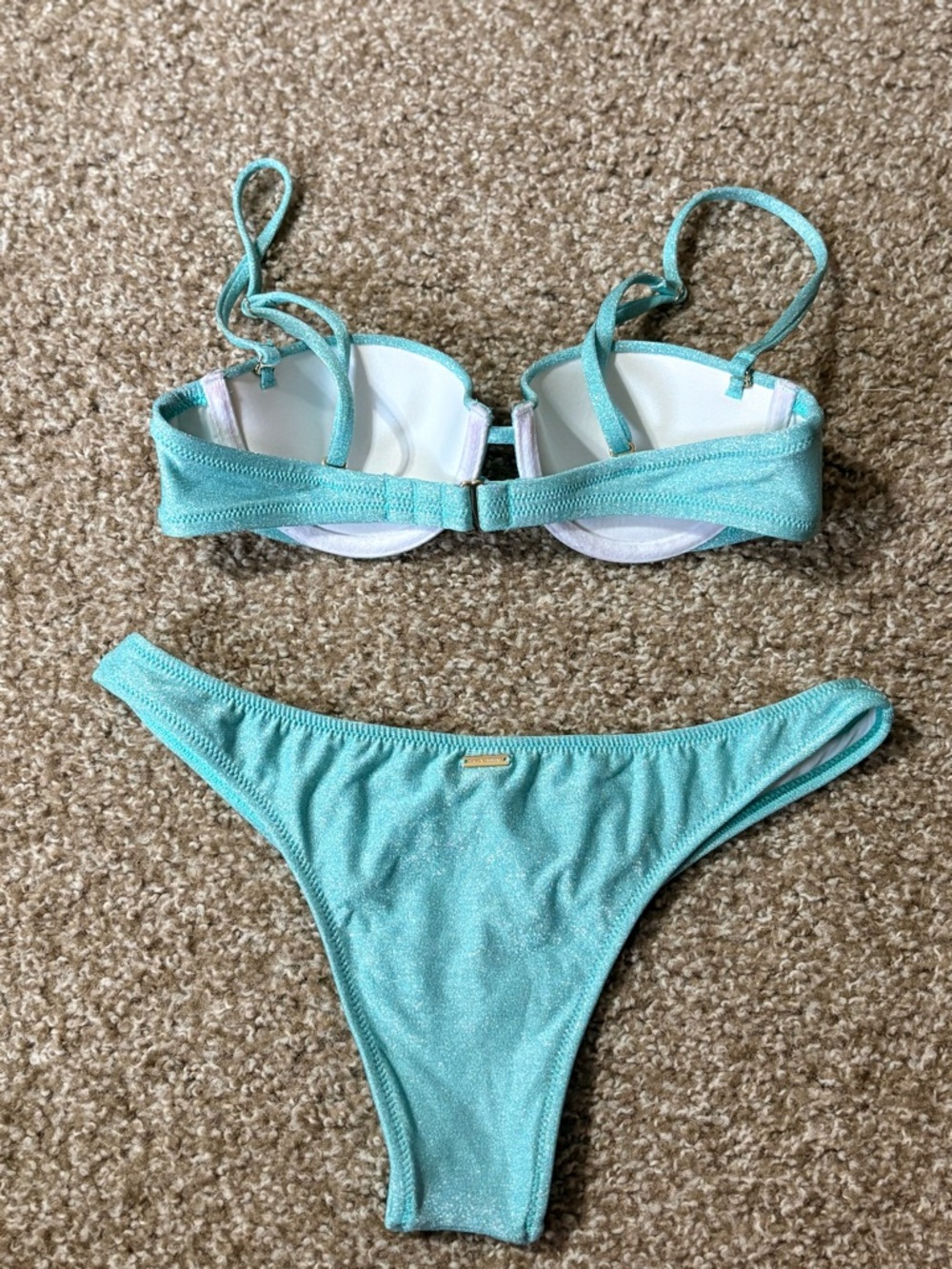 Victoria's Secret Shimmery Aqua Bikini Set - Picture 2 of 5
